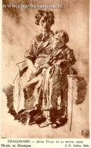 Carte postale ancienne Besançon - J.-E. Bulloz - FRAGONARD - JEUNE FILLE ET SA PETITE SOEUR - MUSÉE de BESANÇON