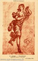 Carte postale ancienne Besançon - J.-E. Bulloz - MUSÉE DE BESANÇON - N° 15.540 - FRAGONARD - DANSEUSE VÊTUE A L'ANTIQUE
