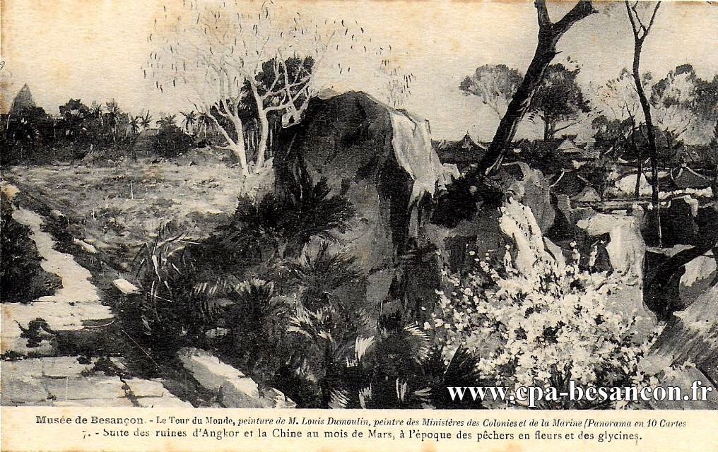 Musée de besançon le tour du monde, peinture de m louis dumoulin, peintre des ministères des colonies et de la marine...