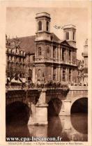 Carte postale ancienne Besançon - E. Karrer - 14. - BESANÇON (Doubs). - L’Église Sainte-Madeleine et Pont Battant.