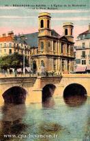 Carte postale ancienne - 111. - BESANÇON-les-BAINS. - L’Église de la Madeleine e...