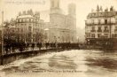 Carte postale ancienne - BESANÇON - Inondations de Janvier 1910 - Le Pont de Bat...