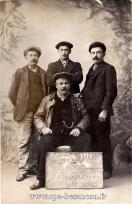 Carte postale ancienne - BESANÇON - Quatre copains - Campagne 1914