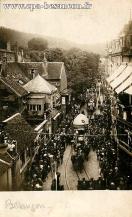 Carte postale ancienne - BESANÇON - Chars du 15 Juillet 1922 dans la rue de la P...