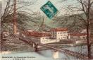 Carte postale ancienne - BESANÇON - La Passerelle des Prés-de-Vaux et l'Usine de...