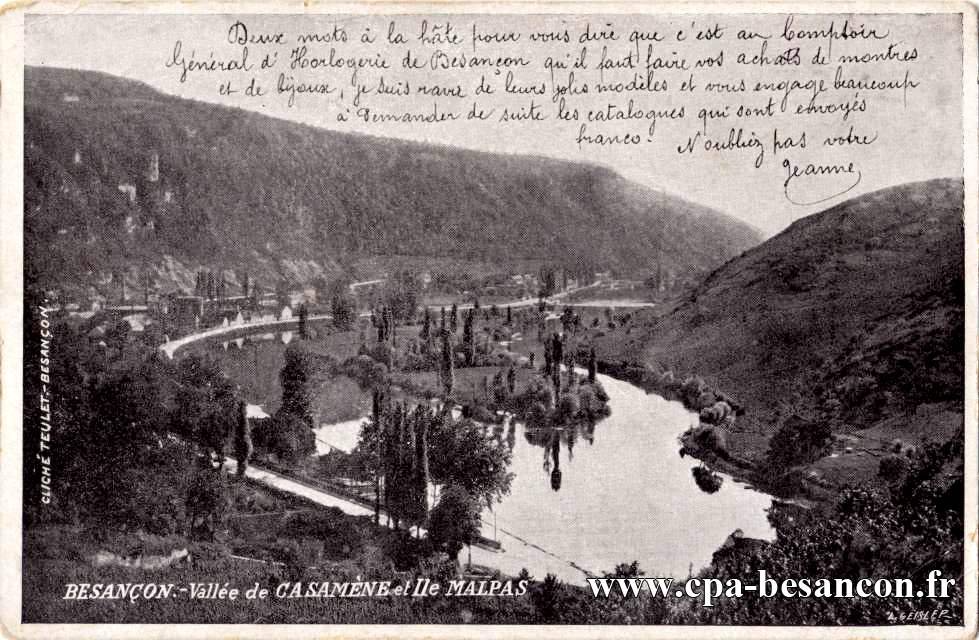 BESANÇON - Vallée de CASAMÈNE et Ile MALPAS - Comptoir Général d'Horlogerie