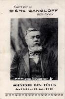 Carte postale ancienne - Offert par la BIÈRE GANGLOFF BESANÇON - SOUVENIR DES FÊ...