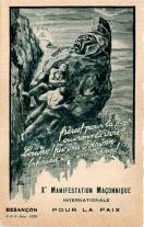 Carte postale ancienne - Xe MANIFESTATION MAÇONNIQUE INTERNATIONALE POUR LA PAIX...