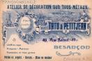Carte postale ancienne - ATELIER DE DÉCORATION SUR TOUS MÉTAUX - TATU &amp; PETITJEA...