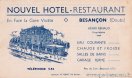 Carte postale ancienne - NOUVEL HOTEL-RESTAURANT - En Face la Gare Viotte - BESA...