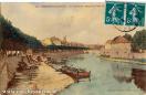 Carte postale ancienne - 36. - BESANÇON-les-BAINS. - Le Doubs en Amont du Pont d...