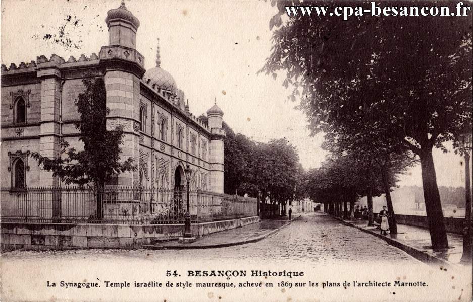Besançon historique la synagogue temple israélite de style mauresque, achevé en 1869 sur les plans de l'architecte ma...