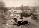 Carte postale ancienne - BESANÇON - Barques lavandières au pont de la République