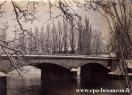 Carte postale ancienne - Besançon en hiver - Pont de la République - vers 1935