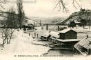 Carte postale ancienne - 726 - BESANÇON en Temps de Neige - Les Barques Lavandiè...
