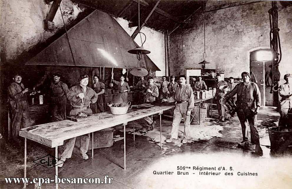 506me régiment d'a s quartier brun intérieur des cuisines