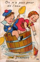Carte postale ancienne - 93 - On n'a pas peur de l'eau... à Besançon