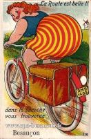 Carte postale ancienne - 110 - La Route est belle !! dans la sacoche vous trouve...