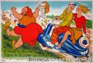 Carte postale ancienne - 141 - A nous la Route ! Dans le Scooter on ramène BESAN...