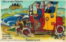Carte postale ancienne - Pas si vite Célestin - Ouvrez le tacot pour voir Besanç...