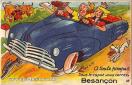 Carte postale ancienne - 16 - A toute pompe !! Sous le capot vous verrez Besanço...