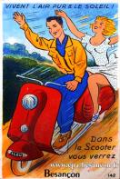 Carte postale ancienne Besançon - G. ARTAUD (Nantes) - 142 - VIVENT L'AIR PUR & LE SOLEIL ! Dans le Scooter vous verrez Besançon