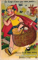 Carte postale ancienne - 121 - Le Loup n'aura pas mon panier... Ouvrez-le et vou...