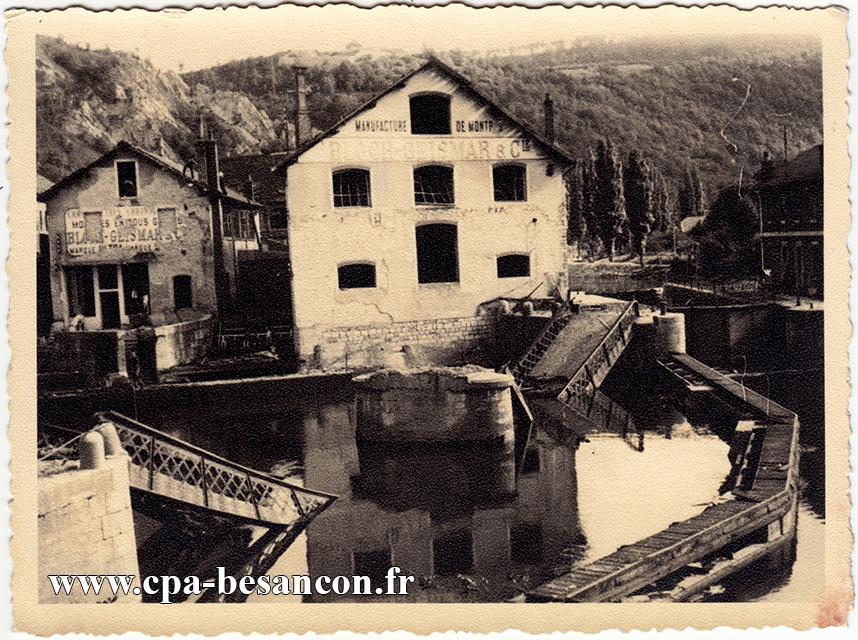 Besançon pont du canal de tarragnoz détruit le 7 septembre 1944