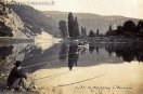 Carte postale ancienne - Le Bac de Mazagran à Besançon.