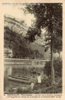Carte postale ancienne - 3. BESANÇON Pittoresque - Le bac sur le Doubs à Tarragn...