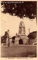 Carte postale ancienne - 53. - BESANÇON. - Monument aux Morts.