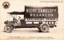Carte postale ancienne - Bière Gangloff Besançon - Automobiles Industriels SAURE...