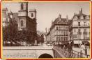 Carte postale ancienne Besançon - A. PÉTRY - Pont de Battant - La Madeleine, rue de la Madeleine. Le quai de Strasbourg à droite, le quai Veil Picard à gauche.